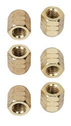 LP LP952B Tension Rods Accessories Tuning Nut Super Nuts, гайки для лагов с диаметром 9/32" и 5/16", цвет - Gold, в компекте 6 шт.